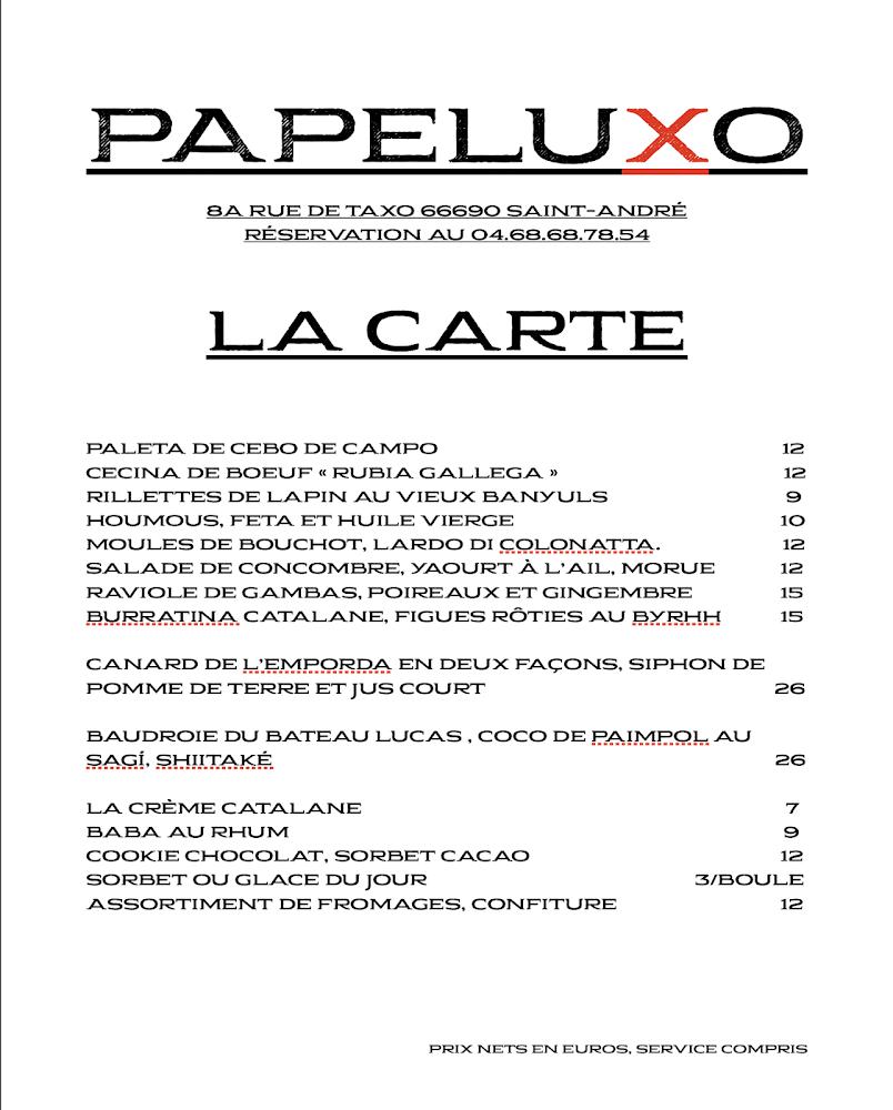 Restaurant PapeluXo - Menu Image 1